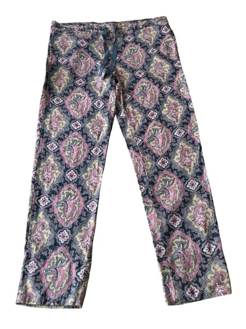 Sundance Catalog Blue Pink Paisley Pull On Pants Womens Size S